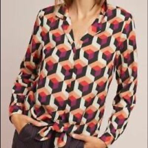 Anthropologie Yves Geometric Blouse